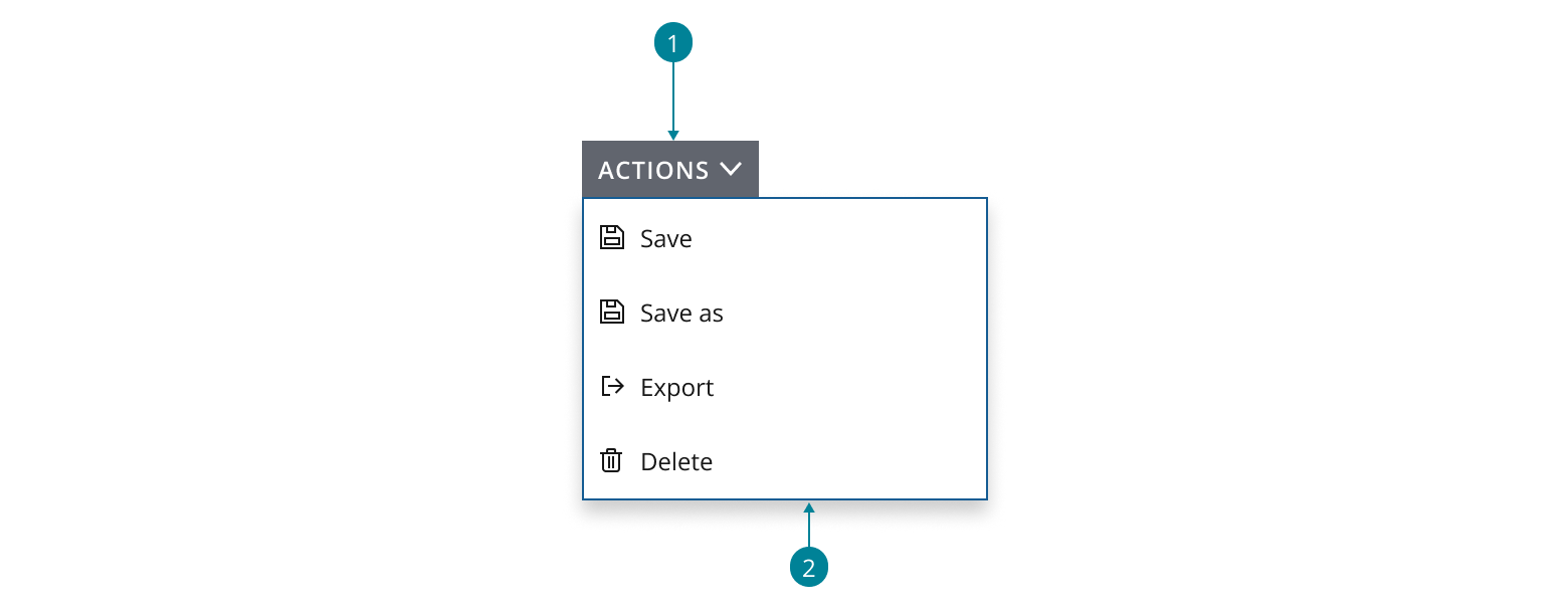 Menu button showing supplementary actions.